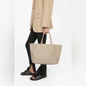 Anine Bing Emma Tote in Beige Monogram